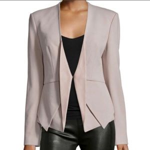 NWOT Halston Heritage Open Front Lether Inset Blazer